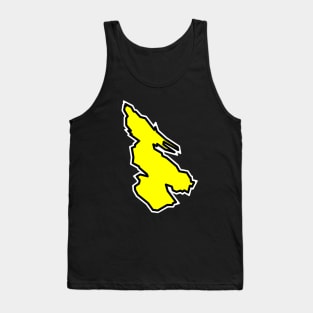 Salt Spring Island in a Simple Lemon Yellow Silhouette - British Columbia Souvenir - Salt Spring Tank Top